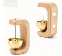 MUNTE Modèle C Carillon de Porte, Cloche Porte D'entrée en Bois de Hêtre | Sonnette en Bois avec Double-Face Adhésif, Adapté pour Portes D’entrée, Frigo, Salon et Café