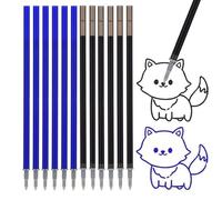 MUNZE Lot De 12 Recharges De Rechange Effaçables 0,7 Mm, Cartouches D'Encre Thermosensitive, Convient Aux Stylos Gel Effaçables, Convient À Une Utilisation À L'École Et Au Bureau.