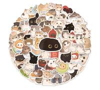 Muorruo 140 pièces Autocollants de Chats Mignons pour Bouteilles d'eau, Autocollants Amusants de Chatons, Cadeau pour fêtes d'anniversaire d'enfants, Paquet d'autocollants Dessin animé Kawaii,