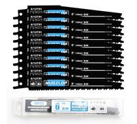 MUOZLOP Lot de 10 lames de scie sabre 150 mm, avec lames de scie sabre 6/12 TPI pour scie sabre à bois/métal (10, 6/12TPI, 150 mm)