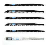 MUOZLOP Lot de 5 lames de scie sabre 300mm, 5 lames de scie sabre TPI pour scie sabre bois/métal (5, 5TPI, 300 mm)