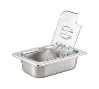 Mupingfenglan Gastronorme 1/4 Cvercle à Rabat Inox Cvercle Robuste Récipient Grain pr Propriétaires Boissons, 6,5cm
