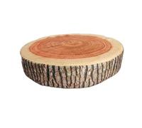 muqeu Coussin de Sol Décoratif en Tranches de Bois, Coussin de Siège en Forme de Cercle, Imprimé Doux, Coussin Décoratif en Forme d'arbre de Ginkgo