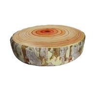 muqeu Coussin de Sol Décoratif en Tranches de Bois, Coussin de Siège en Forme de Cercle, Imprimé Doux, Coussin Décoratif en Forme d'arbre