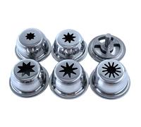 muqeu Ensemble de 5 Moules à Buse en Acier Inoxydable Creux Solide pour Machine à Churros, Diamètre Extérieur de 53 Mm.