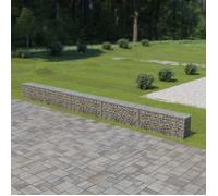 vidaXL Mur à Gabion Couvercles Acier Galvanisé 600x30x50 cm Jardin Terrasse