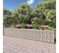 VidaXL Mur à gabion avec couvercles - Argenté 600x30x100 cm
