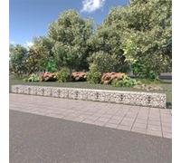Mur à gabion avec couvercles Acier galvanisé 900x50x50 cm Argenté G
