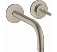mur Axor Uno mitigeur lavabo 38113820 Nickel brossé, avec rosaces, saillie 165mm