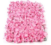 Mur de fleurs artificielles, set de 10 panneaux muraux, roses en soie rose pour mariage, fête & fond d'écran photo