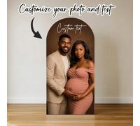 Mur de fond personnalisé pour mariage et fête de bébé avec support, arche murale photo de la mariée, fond de dôme grandeur nature pour fête d'anniversaire à thème, décoration de mariage Polyester