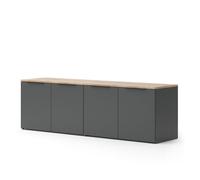 Vicco Mur de Salon Wido Anthracite | 2 pièces, pour le rangement et la présentation d’appareils multimédias