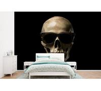 Mur décorative - Mur décorative squelette - Lunettes de soleil - Soins dentaires - Crâne - Noir - Largeur 330 cm x Hauteur 220 cm