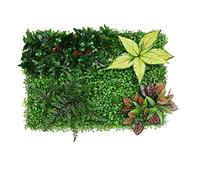 Mur d'herbe Panneau de Fond Artificiel décoration intérieur extérieur intimité écran de haie Protection UV adapté à la fête de clôture (2)