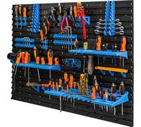 Mur d'outils 115,8 x 78 cm Étagère d'atelier Porte-outils Porte-outils BLEU Garage plastique Mur d'atelier