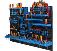 Mur d'outils 115,8 x 78 cm Étagère d'atelier Porte-outils Porte-outils BLEU Garage plastique Mur d'atelier