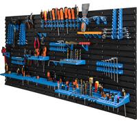 Mur d'outils 154 x 78 cm Étagère d'atelier Support d'outils BLEU Garage plastique Mur d'atelier