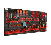 Mur d'outils Étagère murale avec 173x78cm dimensions 80 pièces en noir/rouge Porte-outils Étagère d'atelier en plastique Système de stockage Étagère à bacs