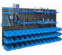 Mur d'outils Système de stockage 156 x 78 cm avec 39 boîtes Set de porte-outils