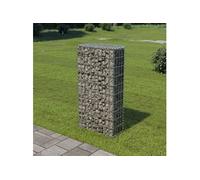 vidaXL Mur en gabion acier galvanisé 50x20x100 cm avec couvercles argenté