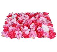 Mur fleuri en fleurs artificielles - Panneau rectangulaire - Fleurs artificielles denses - Cadre en plastique - Décoration murale et fond photo - Rose