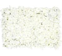 Mur floral en roses artificielles - Lot de panneaux - Paquet de 20 - 60 × 40 cm - Rectangulaire - Soie et plastique - Intérieur/extérieur - Exposition et cérémonie d'inauguration - Blanc