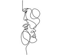 Mur Métallique Minimaliste Ligne Abstraite Sculpture en Fer Moderne Art Mural Décoration pour Salon, Maison, Salle de Bain, Bureau - Faciale (40x14cm)