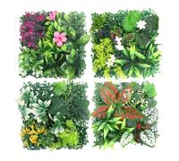 Mur Vegetal Artificiel Exterieur et Interieur, Lot de 4 Plantes Artificielles 25 x 25 cm Panneau Mur Végétal Décoration Naturelle Haie Artificielle Panneaux Muraux pour Balcon et Jardin