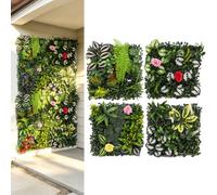 Mur Vegetal Artificiel Exterieur Interieur 4pcs Plantes Artificielles 25cm | Panneau Mur Végétal Décoration Naturelle Haie Artificielle Panneaux Muraux pour Mur Balcon et Jardin
