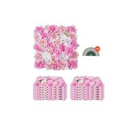 VEVOR Panneau mural décoratif floral 3D sans couture 12 pcs 38×38 cm installation facile Rose