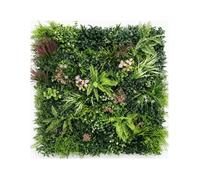 Mur vegetal artificiel Love Room 1 m2 - panneau floral vert blanc rose dense