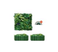 VEVOR Mur Végétal Artificiel 12 PCS Panneau Mural Décoratif Plante Artificielle 3D Emboîtable, 50x50 cm, pour Décoration Intérieure Extérieure, Couverture de Clôture en Lierre, Brise-vue Mural Jardin