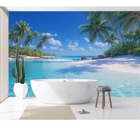 Mural 3D Papier Peint Panoramique Paysage De Station Balnéaire Tropicale