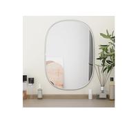 vidaXL Miroir mural de maquillage – Argenté – 50x35 cm