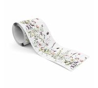 Muralo Frise Adhésive Fleurs Aquarelle Papier Peint Déco Murale - 10x300 cm | Bordure autocollante, design délicat, semi-mate et lisse, résistante aux UV et à l'abrasion - idéale pour salon et chambre