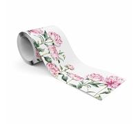 Muralo Frise Adhésive Pivoines Roses Papier Peint Déco Murale - 10x300 cm | Bordure autocollante, design délicat, semi-mate et lisse, résistante aux UV et à l'abrasion - idéale pour salon et chambre