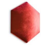 Muralo Panneau Mural Rembourré Hexagonal en Velours Magic Velvet - Coussin Mural Capitonné, Effet 3D, Confortable, Décoration Moderne et Luxe pour Chambre et Salon - 26 cm x 30 cm, Rouge