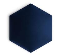 Muralo Panneau Mural Rembourré Hexagonal en Velours Magic Velvet - Coussin Mural Capitonné, Effet 3D, Confortable, Décoration Moderne et Luxe pour Chambre et Salon - 35 cm x 40 cm, Bleu Foncé