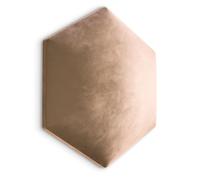 Muralo Panneau Mural Rembourré Hexagonal en Velours Magic Velvet - Coussin Mural Capitonné, Effet 3D, Confortable, Décoration Moderne et Luxe pour Chambre et Salon - 26 cm x 30 cm, Beige