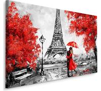 Muralo Tableau toile EIFFELTURM Paris Arbres Malarei Br. 90cm x Hö. 60cm