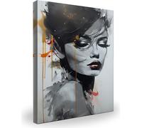 Muralo toile Femme VISAGE Portrait Abstraction Glamour Décoration murale pour salon Br. 70 cm x Hö. 100 cm