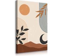 Muralo Toile Feuilles ABSTRACTION Soleil Lune Tableau mural style Boho Br. 80cm x Hö. 120cm