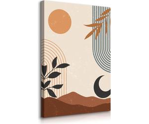 Muralo Toile Feuilles ABSTRACTION Soleil Lune Tableau mural style Boho Br. 80cm x Hö. 120cm
