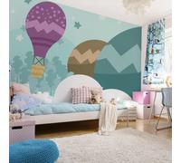 Muralo XXL papier peint autocollant ballons étoiles d'hiver forêt décor (l) 405 cm x (h) 270 cm papier peint mur SALON CHAMBRE à COUCHER 4831