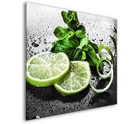 murando - Crédence Verre Cuisine 60x60 cm - Plaque Anti-Projection - Couvercle Anti-éclaboussures crédence - Plaque en Verre trempé - Eau de Citron et Menthe aux Fruits j-B-0089-aq-a