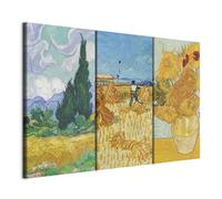 murando - Ensemble de 3 Tableaux d'Art Décoratif Van Gogh Tons 120x80 | 3 Pièces de 40x80 cm Chacune, Tableau Triptyque Décoration Moderne Salon, Impression sur Toile, Clous Inclus