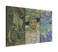 murando - Ensemble de 3 Tableaux d'Art Décoratif Van Gogh Tons Verts 135x90 | 3 Pièces de 45x90 cm Chacune, Tableau Triptyque Décoration Murale Chambre, Impression sur Toile, Clous Inclus