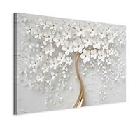 murando - Grand Tableau Mural Décoration Moderne Salon, Abstrait, 120x80 cm | Clous Inclus, Impression sur Toile, Tableaux, Posters et Arts Décoratifs, Abstraction Arbres Fleurs Magnolias Nature Plantes