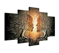 murando - Grand Tableau Mural Décoration Moderne Salon, Nature, 150x75 cm | Clous Inclus, Impression sur Toile, Tableaux, Posters et Arts Décoratifs, Artistique Arbres Coloré Amour Baiser Romantique