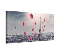 murando - Grand Tableau Mural Décoration Moderne Salon, Panorama, 150x50 cm | Clous Inclus, Impression sur Toile, Tableaux, Posters et Arts Décoratifs, France Paysage Urbain Paris Tour Eiffel